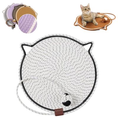 Celery Pets Clawloom Dual Cat Scratching Pad, Natural Cotton Rope, White, 14 in