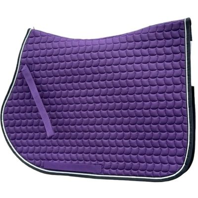 BoBoBn Cotton Saddle Pad for Horses, All-Purpose English Dressage Pony Pad, Quilted Shock-Absorbing Jumping Saddle Pad, Purple