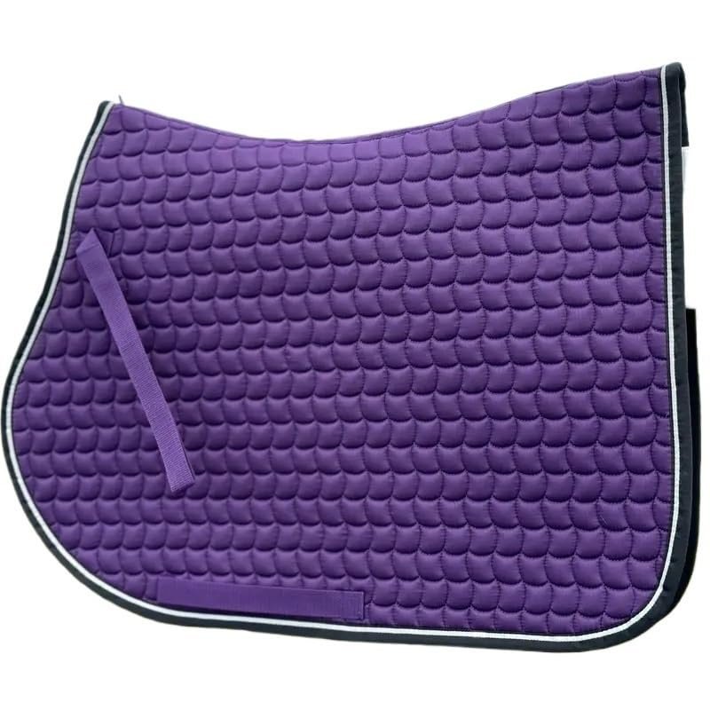 BoBoBn Cotton Saddle Pad for Horses, All-Purpose English Dressage Pony Pad, Quilted Shock-Absorbing Jumping Saddle Pad, Purple
