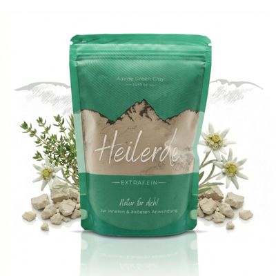 100% Natural Healing Clay, 400 g – Green Alpine Clay for Internal & External Use