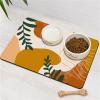 Hearda Dog Feeding Mat, Non-Slip & Quick-Dry (Green Leaf, 20x30cm) view 1