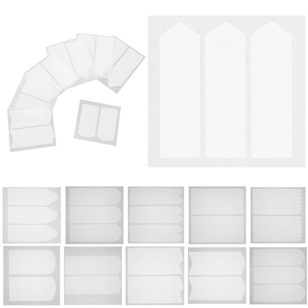 Healvian 18-Sheet French Manicure Nail Strips with Curved Tips