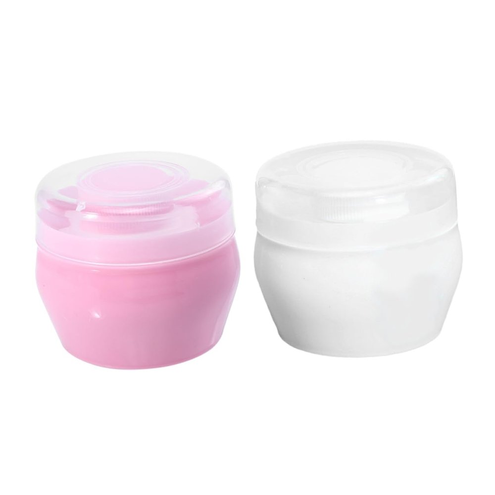 Abaodam 2-Piece Baby Powder Container Set with Plush Puffs and Handles