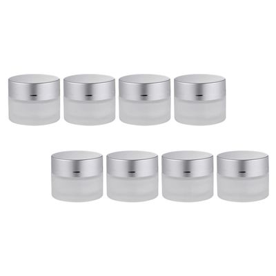 Ipetboom 8-Piece Round Glass Cosmetic Jars with Lids
