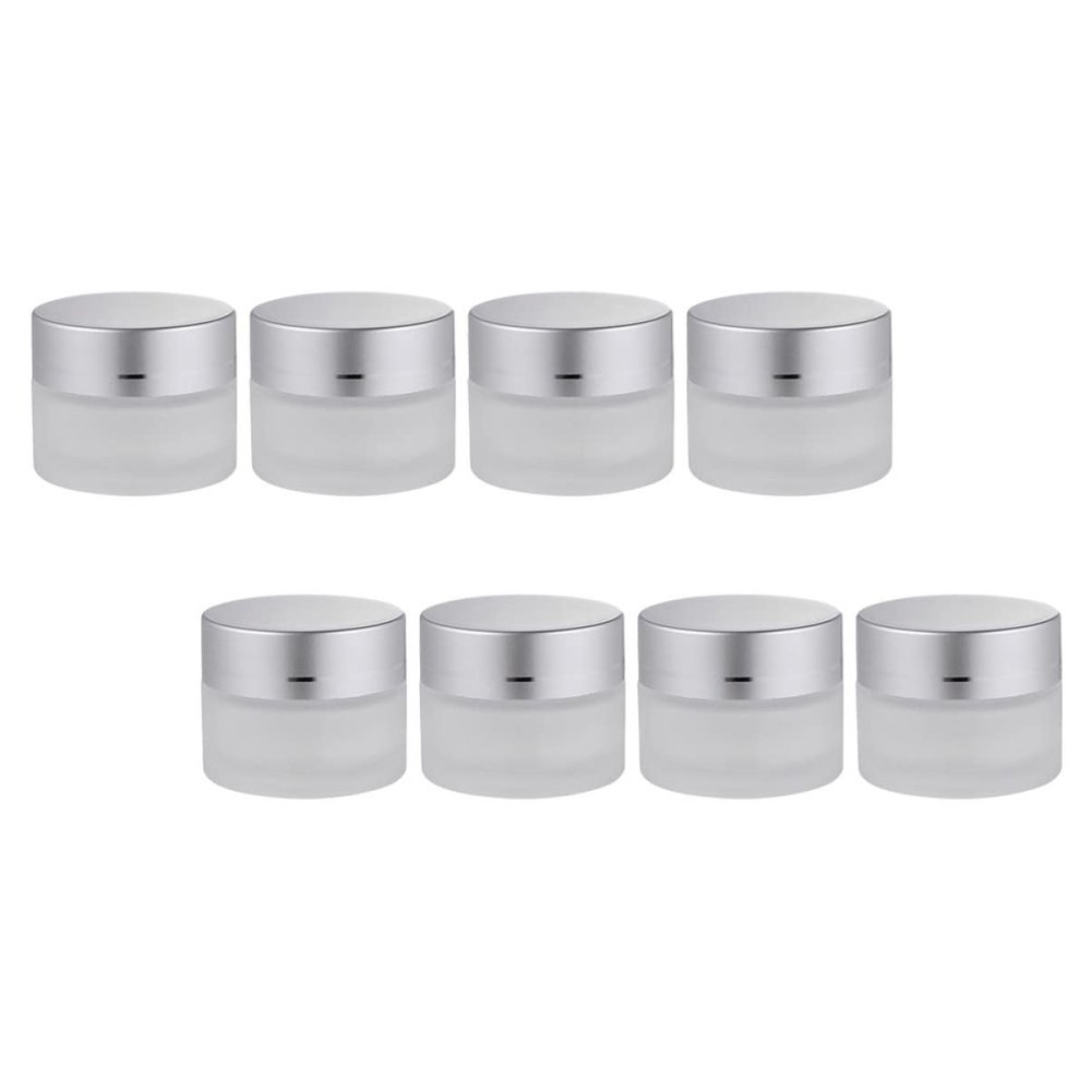 Ipetboom 8-Piece Round Glass Cosmetic Jars with Lids