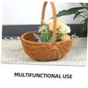 TOPBATHY Vintage PE Picnic Basket, Handwoven Watermelon Shape view 3