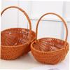 TOPBATHY Vintage PE Picnic Basket, Handwoven Watermelon Shape view 4