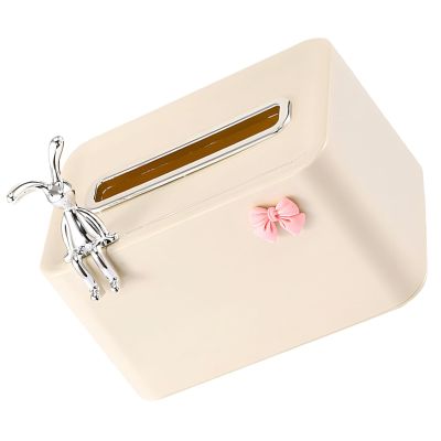 HOOTNEE Desktop Tissue Box Cover, Cute Cartoon Style with Spring-Loaded Lid