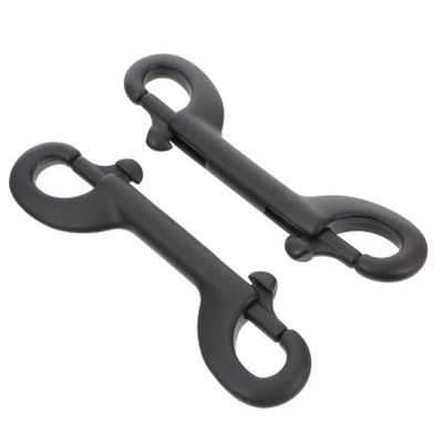 Homoyoyo Black Stainless Steel Double-Ended Snap Hooks with Double Snap Closures, 2-Pack