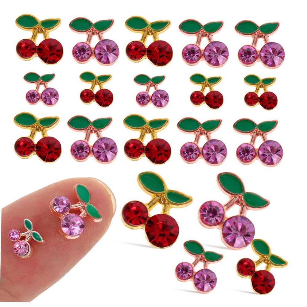 Healvian 128-Piece Nail Charms with Rhinestones