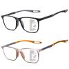 Amorays 2-Pack Progressive Multifocal Reading Glasses for Men and Women, Blue-Light Blocking, Black/Yellow, +3.00 view 1