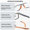 ABETOS Multifocal Photochromic Blue-Light-Filtering Reading Glasses, TR90 Frame, Black/Red, +1.5 view 3