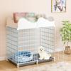 Pet's Home Dog Cage with Storage Bar and Tray, Removable DIY Fence, Two Colors, for Kittens and Puppies (Blue, 61 × 75 × 39 cm) view 1