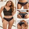 ohmydear 2-Pack Lace Thong Panties, Black & Purple, S view 2