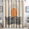 Blackout Thermal Curtains with Grommets, Vintage Simple Sun, 200 x 70 cm, 2-Pack view 1