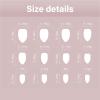 Press-On False Nails, Almond Cat-Eye Aurora French Tips view 4