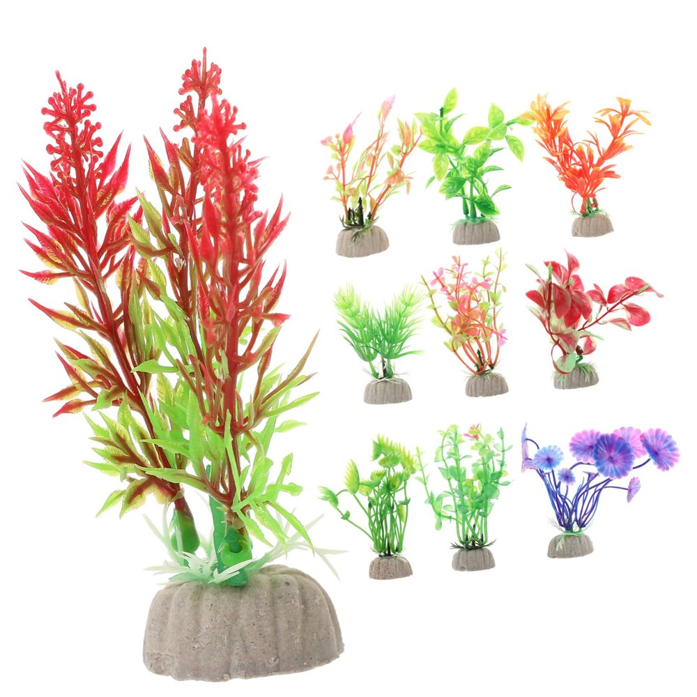 BESPORTBLE 10-Pack Artificial Aquarium Plants