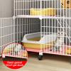 Pet's Home Indoor Cat Cage, Cat Playpen, Small Animal Enclosure, Ferret Cage, Large Dog Cage, with Universal Wheel, 111 x 49 x 76 cm view 3
