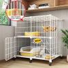 Pet's Home Indoor Cat Cage, Cat Playpen, Small Animal Enclosure, Ferret Cage, Large Dog Cage, with Universal Wheel, 111 x 49 x 76 cm view 4