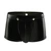 Bauzuoyo Men's Latex Brief with Hole, Wetlook Open Boxers, Black/Red view 3