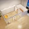 Cat Playpen and Dog Fence for Small Dogs, Indoor Pen for One Room and One Bathroom, with Toilet Area and Multiple Doors (165 × 75 × 57 cm) view 1