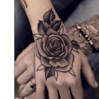 2-Piece Semi-Permanent Rose Tattoo Stickers for the Back of the Hand