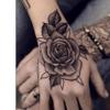 2-Piece Semi-Permanent Rose Tattoo Stickers for the Back of the Hand view 1