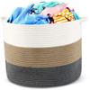 Large White Cotton Rope Storage Basket for Home view 2