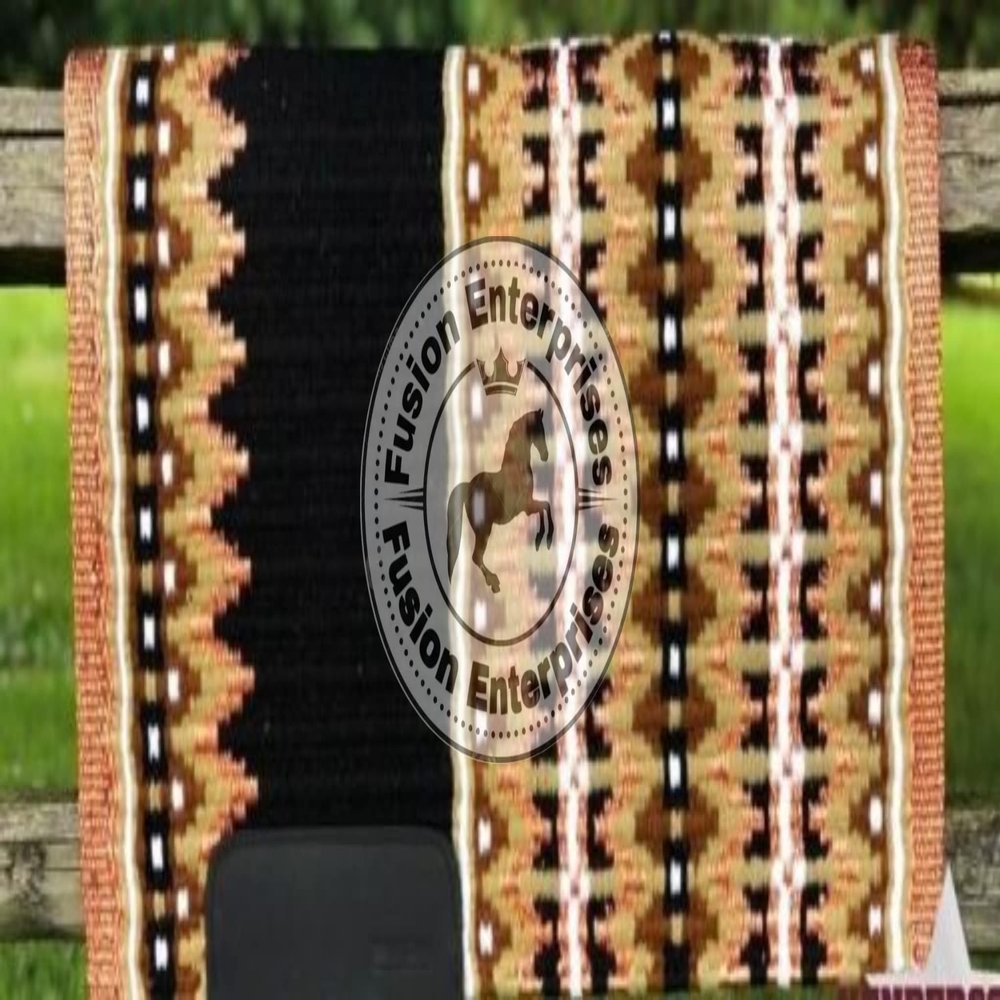 EQUIEMPRESS Western Show Saddle Pad, New Zealand Wool Top Wool Pad Sensor Flex, A-55 (34" x 34")