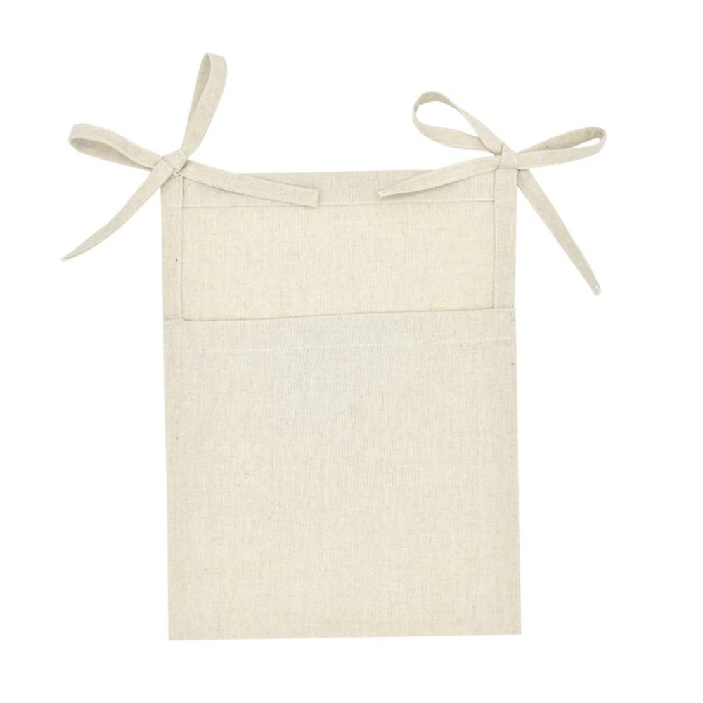 Beige Linen Hanging Bed Storage Bag