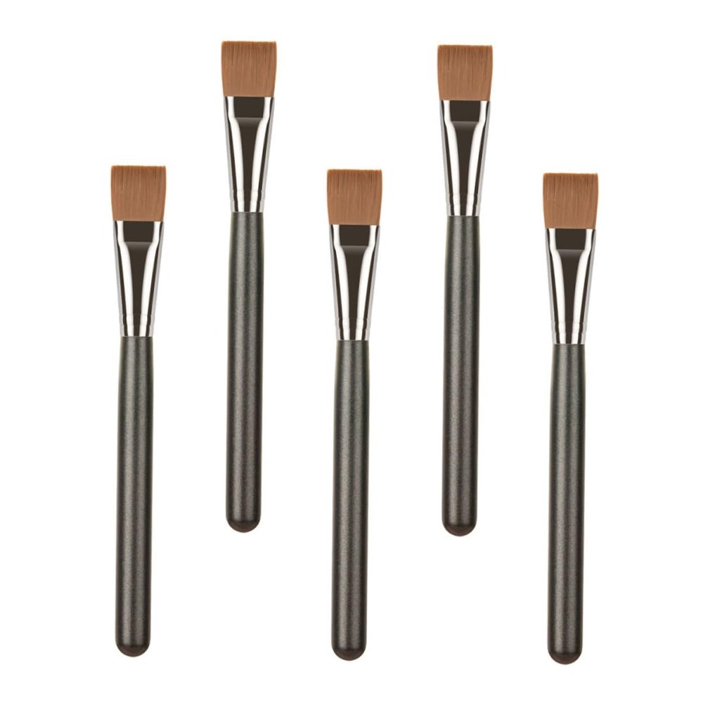 FOMIYES 5-Piece Facial Mask Brush Set with Flat, Flexible Applicators