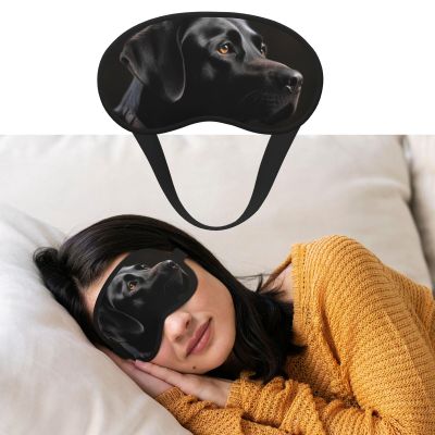 Black Labrador Sleep Mask with Adjustable Strap