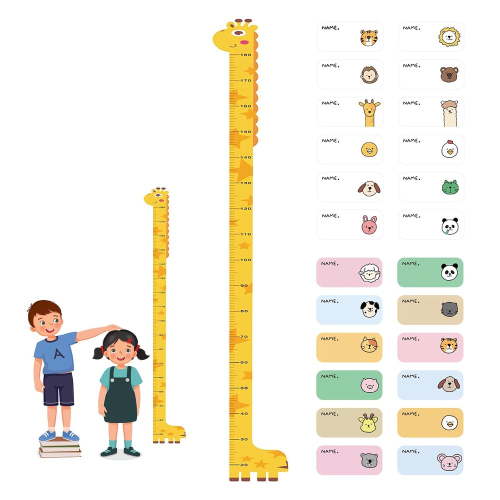 Kids' Giraffe Height Chart Wall Sticker