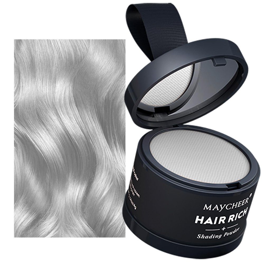 HISUNBEN Instant Hairline Powder, Windproof and Sweatproof Hair Root Touch-Up Concealer for Receding Hairlines, Professional Hair Shadow Powder with Mirror and Puff