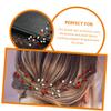 Elegant Red Rhinestone Pearl Bridal Hair Vine view 4
