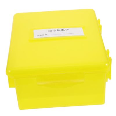 CAXUSD Portable Plastic Thermometer Disinfection Box, Yellow