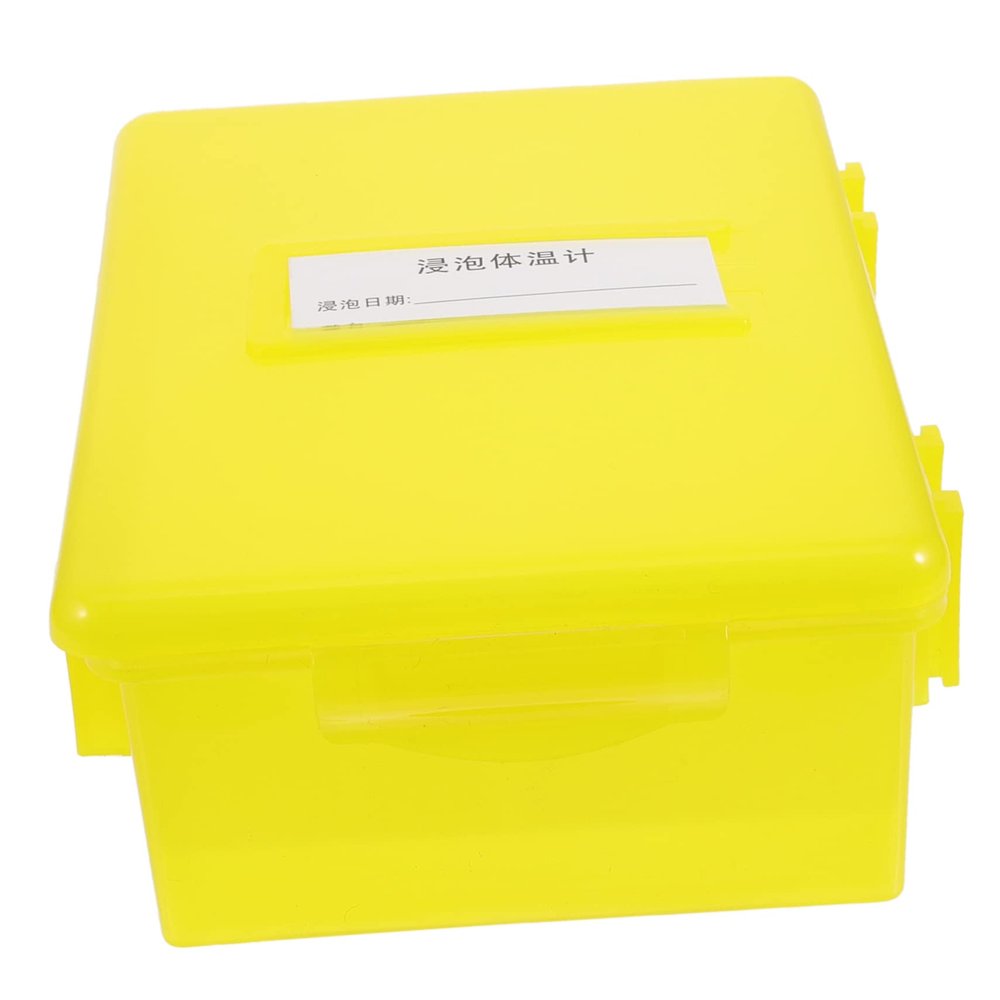 CAXUSD Portable Plastic Thermometer Disinfection Box, Yellow