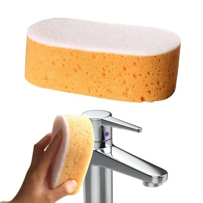 Double-Sided Scrub Sponge, Honeycomb Exfoliating Cloth, Large Kitchen Sponge Block