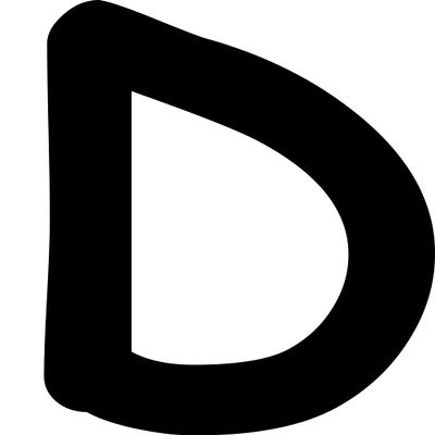 Kleckerliese 50 cm Letter D Sticker, Black, Satin-Matte
