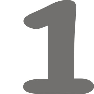 Kleckerliese Number Sticker, 48 cm, Single Satin-Matte Digit or Math Symbol, Dark Gray