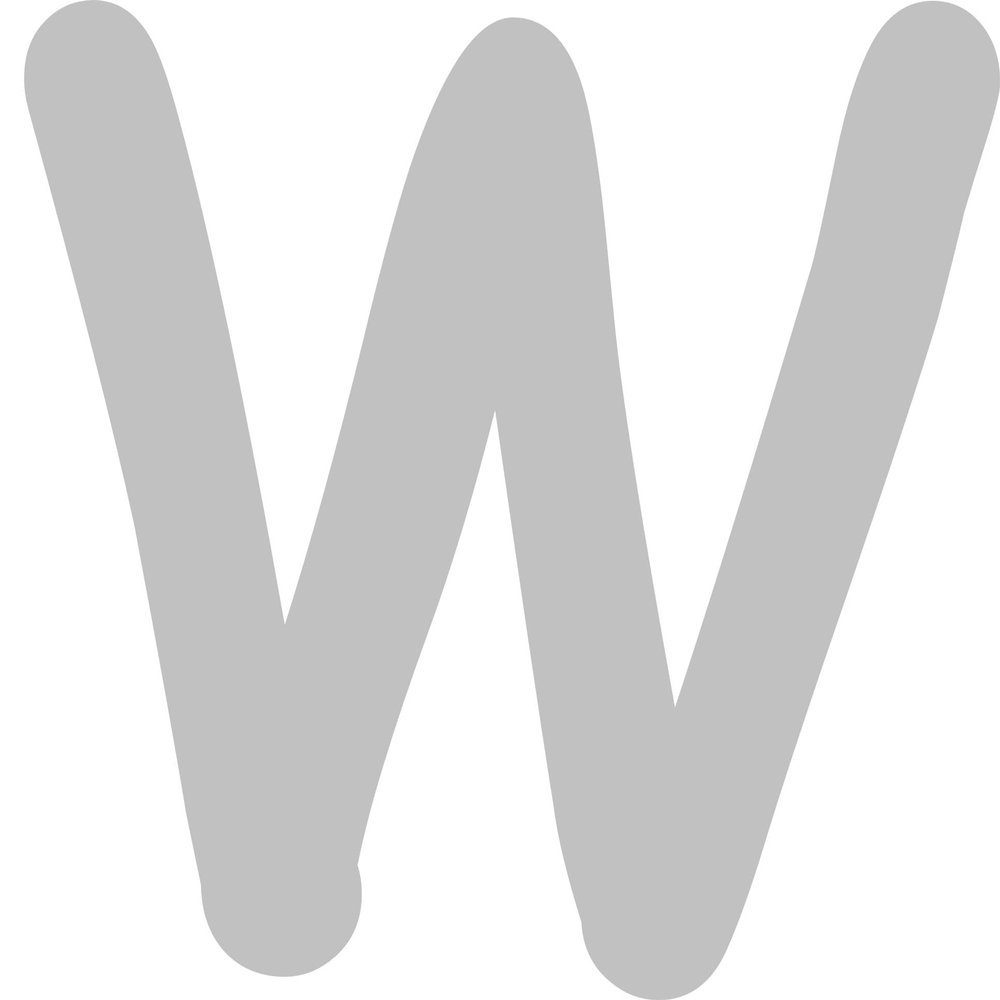 Kleckerliese Letter Sticker W, 50 cm, Single, Satin-Matte, Gray