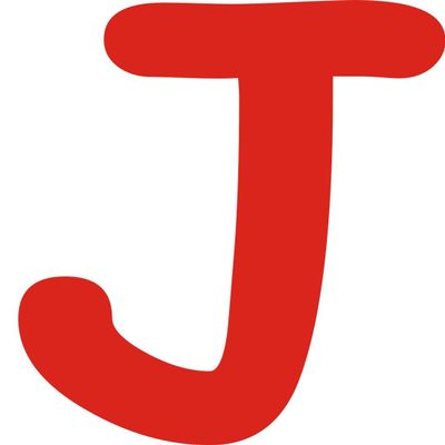 Kleckerliese 50 cm Letter Sticker J, Red, Satin-Finish, Self-Adhesive