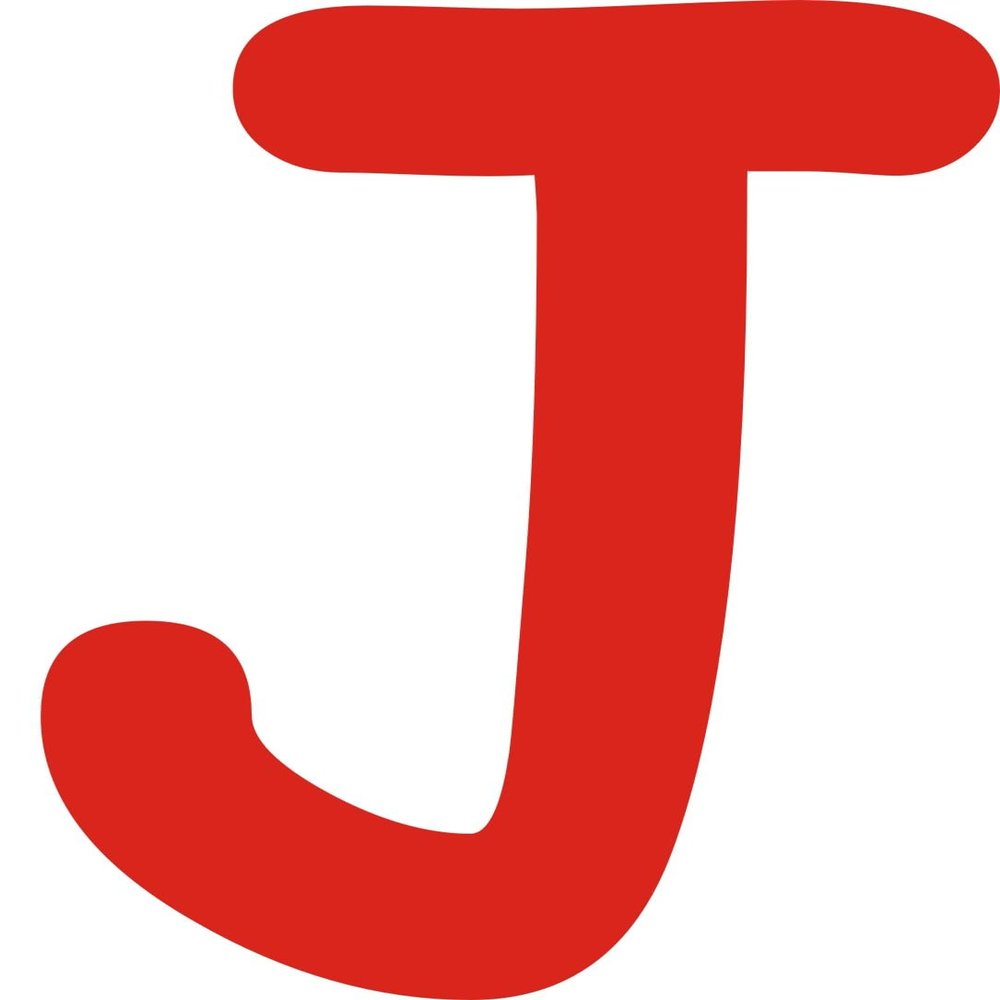 Kleckerliese 50 cm Letter Sticker J, Red, Satin-Finish, Self-Adhesive