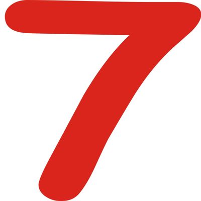 Kleckerliese Number Sticker 48 cm, Single, Satin-Matte Digit 7, Red