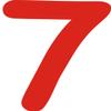 Kleckerliese Number Sticker 48 cm, Single, Satin-Matte Digit 7, Red view 1