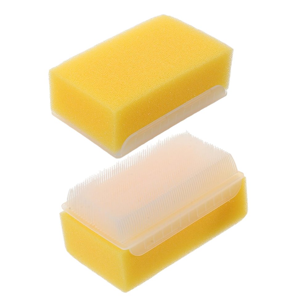 IMIKEYA 2-Piece Baby Bath Sponge and Brush Set for Newborns