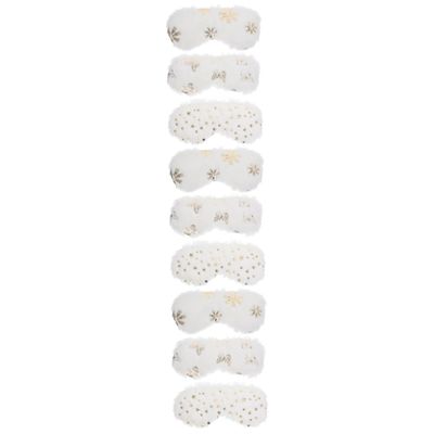 FOMIYES 4 Sets Plush Sleep Eye Masks for Dry Eyes, Heated Gel Masks, White, 3 Pieces × 4