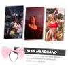 Women's Headband with Large Bow, Satin and Plastic, Pink view 2