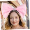 Women's Headband with Large Bow, Satin and Plastic, Pink view 3