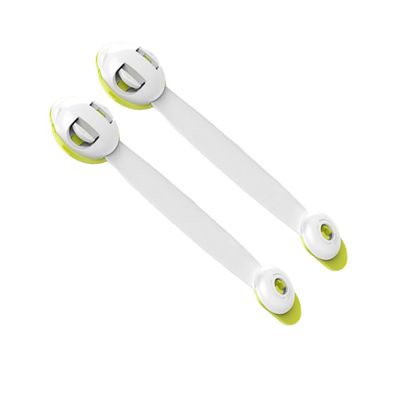 Child Safety Locks, 2-Pack, Green ABS, Double-Button